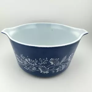 Vintage PYREX 473B Niebla Colonial Margaritas Flores Primavera Redondas Sin Tapa Cenicienta - Imagen 1 de 8