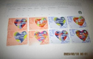 2023 complete set of 8 Starbucks Valentines CARD Die Cut Philippines - Bild 1 von 6