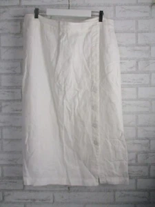 JAG womens maxi skirt white linen 16 zip back high waist - Picture 1 of 9