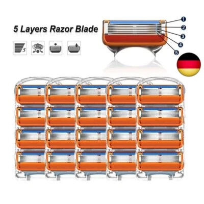 MARKENLOS 16 Stück Rasierklingen Nachfüllungen Kompatibel für Gillette Fusion 5 Proglide
