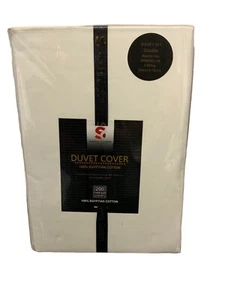 DOUBLE SIZE 200 THREAD COUNT CREAM  EGYPTIAN COTTON DUVET SET HOTEL QUALITY L011 - Picture 1 of 4