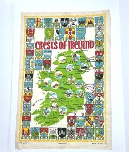 Toalla de té irlandesa vintage de lino Crestas de Irlanda nueva - Imagen 1 de 9