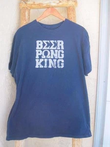 Beer Pong King Old Navy Tagless Blue T Shirt Size Large Classic Fit - Picture 1 of 3