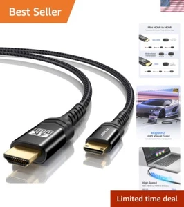 Versatile 4K Mini HDMI to HDMI Cable 6FT - Compatible with Cameras & Laptops - Picture 1 of 9