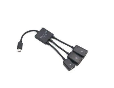 3 in 1 Male to Female Dual Micro USB 2.0 Host OTG Hub Adapter Cable - Image 1 of 4