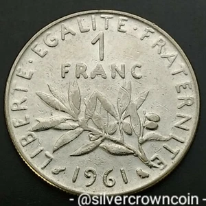 France 1 Franc 1961. KM#925.1. Nickel One Dollar coin. The Seed Sower. Paris mt. - Picture 1 of 7