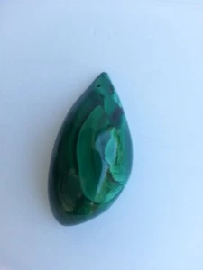 VINTAGE MALACHITE FREE-FORM PENDANT POLISHED STONE - Picture 1 of 3