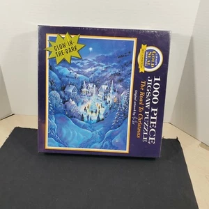 Gold Seal Glow-In-The-Dark Jigsaw Puzzle 1000 Pcs The Road To Christmas Puzzle  - Picture 1 of 9