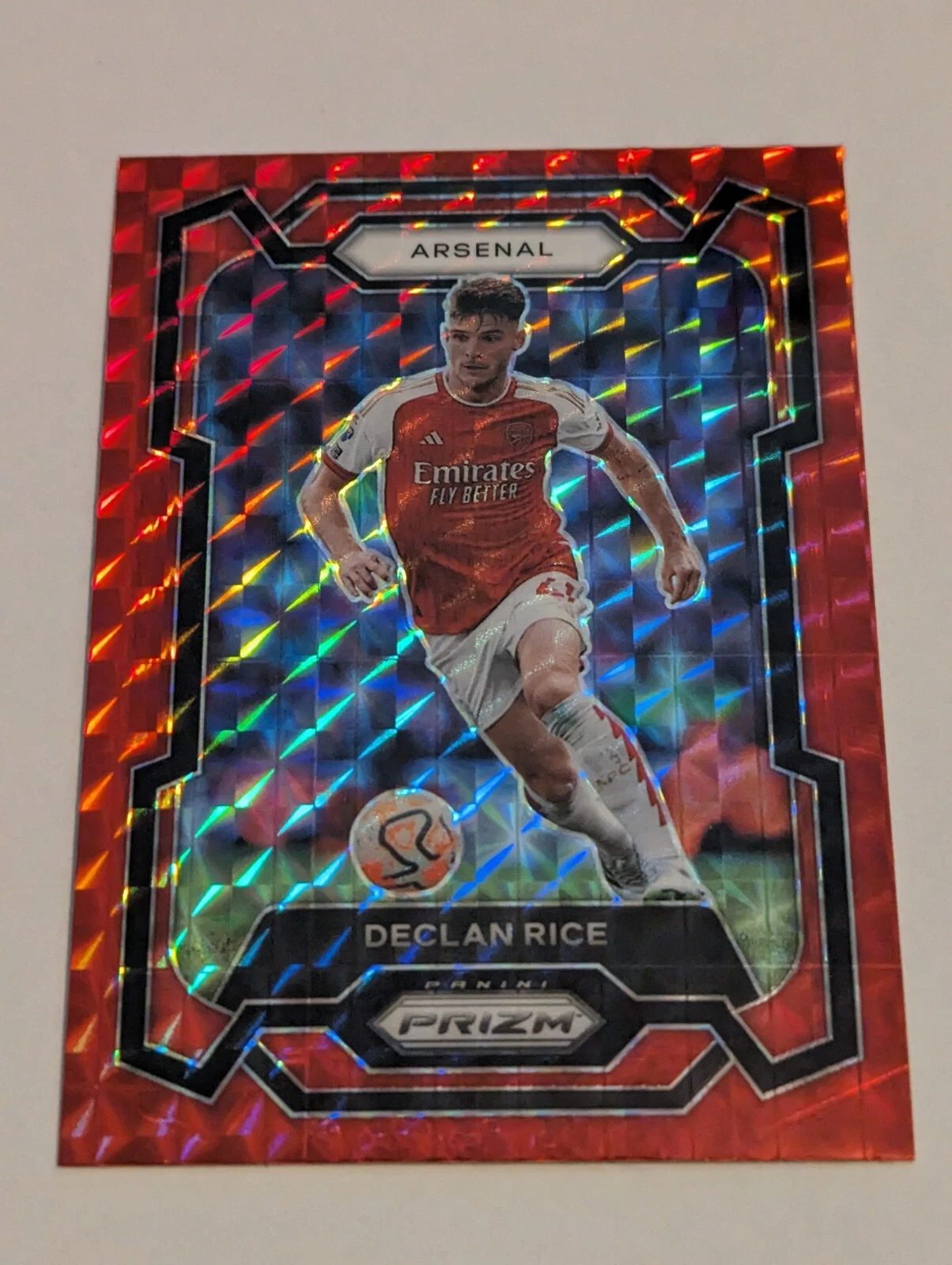 Declan Rice 2023-24 Panini Prizm Premier League Red Mosaic #23 ⚽ Arsenal