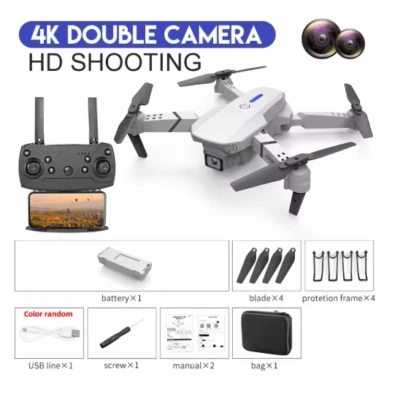 4K Camera Quadcopter Height Hold RC Foldable Dron Toys Gift E88 Pro WIFI FPV Dro - Image 1 of 4