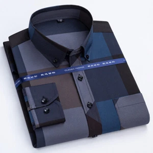 Mens Dress Shirts Long Sleeves Business Formal Button Non Iron Casual Shirts Top - Picture 1 of 7