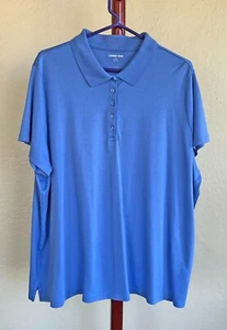 Lands' End Plus Size Cornflower Blue Short Sleeve Polo Shirt 3X (24W - 26W) - Picture 1 of 7