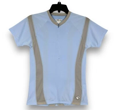 Jersey Pearl Izumi para mujer mediano azul gris media cremallera bolsillos traseros (se adapta a pequeños) Foto 1 de 4