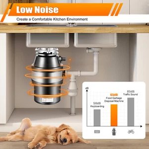Dissipatore Tritarifiuti alimentare domestico da lavello 560W 1400ml 3/4Hp DHL - Zdjęcie 1 z 9