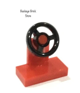 NEW Lego RED 1x2 STEERING WHEEL STAND - Car Truck Race , Lot of 2 - Picture 1 of 3