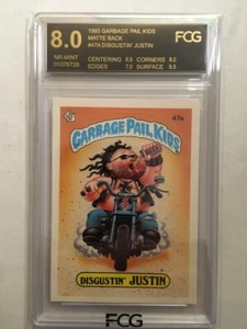 1985 Garbage Pail Kids OS2 S #47a Disgustin' Justin Matt Back? - FCG Graded 8 - Bild 1 von 2