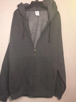 Mens Medium Hoodie Sweatshirt Gray Long sleeve Full Zip NWT - Image 1 of 4