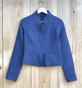 Peruvian Connection Blue Alpaca Wool Blend Jacket Sz 2 - Picture 1 of 5