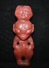 9.2" Chinese Hongshan Culture Old Red Crystal Craving Sun God Helios Statue