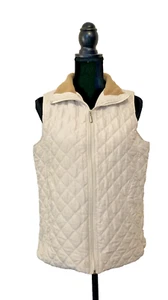Jane Ashley Women's Beige/Tan Full Zip Quilted Vest Size M - Picture 1 of 13