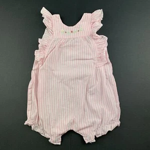 Girls size 000, Ollie's Place, striped lightweight cotton romper, EUC - Picture 1 of 6