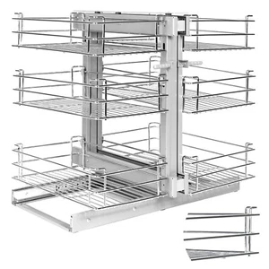 3 Tier Kitchen Cabinet Pullout Shelf Drawer Organizer Slide Out Pantry Storage - Picture 1 of 10