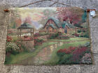 Thomas Kinkade tapestry fabric wall hanging, Double Sided Christmas and Summer