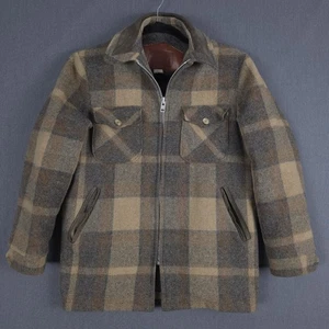 Woolrich Mantel Herren Medium Wollmischung schwerer Flanell Sherpa gefüttert durchgehender Reißverschluss - Bild 1 von 10