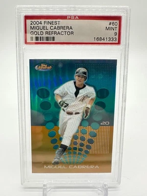 2004 Topps Finest Gold Refractor /50 Miguel Cabrera #60 PSA MINT 9 - Image 1 of 2