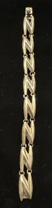 Pulsera de eslabones SIGI TAXCO de plata 925 vintage minimalista patrón Z - Imagen 1 de 3