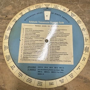 1969 Mercedes Benz Automatic Transmission Diagnosis Guide Rotating Circle 220 D - Foto 1 di 5