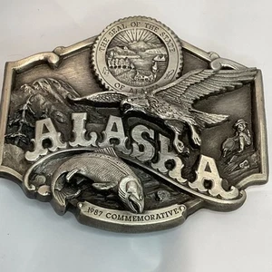 Siskiyou Belt Buckle 1987 Commemorative Alaska No. 926 Of 3000. Limited Edition - Picture 1 of 5