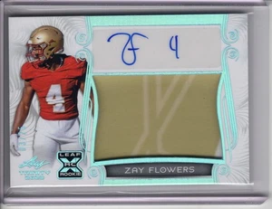2023 LEAF TRINITY ZAY FLOWERS ROOKIE/RC AUTO/PATCH RELIQUIA #3/25 - Foto 1 di 2