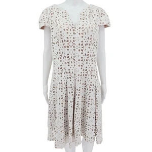 Julia Jordan Laser Cut Fit 'n Flare Dress White 14 - Picture 1 of 7