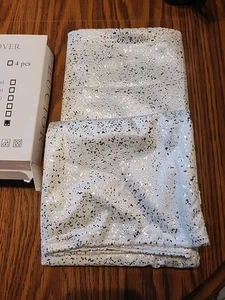 Funda Cojín Grande - Blanco/Plateado - Cuadrada 24" x 24". Cremallera lateral. Forrado.   C - Imagen 1 de 5