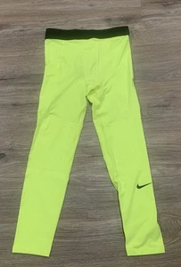 NWT Nike Boys' Dri-FIT Pro Tights FJ6821-702 Volt Neon Size Large - Picture 1 of 3