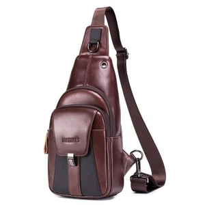 Genuine Leather Sling Bag for Women and Men Vintage Shoulder Chest Pack Mens ... - Picture 1 of 7