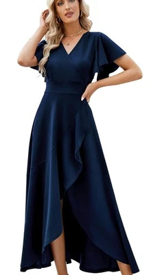ZZV Womens Formal Evening Party Cocktail Dress Size 3XL Blue Long Wedding NEW - Image 1 of 4