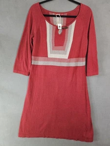 NWT prAna YARRAH Sweater Dress Womens XL Red Organic Cotton Knit Keyhole Midi - Picture 1 of 13