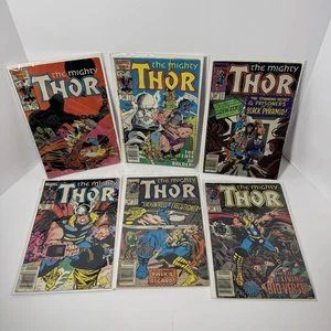 Lot Of 6 Vintage Marvel Comics The Mighty Thor From The 80's - Picture 1 of 7