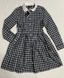 NEW POLO Ralph Lauren Kataryna Dress Girls Size 12 Green Plaid School Preppy - Picture 1 of 10