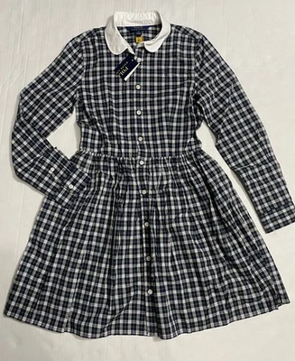 NEW POLO Ralph Lauren Kataryna Dress Girls Size 12 Green Plaid School Preppy - Image 1 of 4