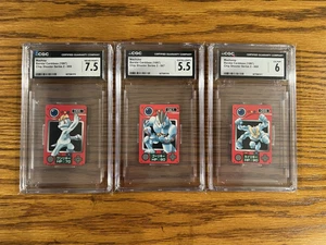 CGC 1997 Mini Carddass Pokemon Machop Machoke Machamp Evo Line Sequencial Set - Picture 1 of 2