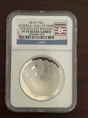 2014 P S $1 Baseball Hall Of Fame Opening Day Releases PF70 Ultra Cameo - Image 1 of 2