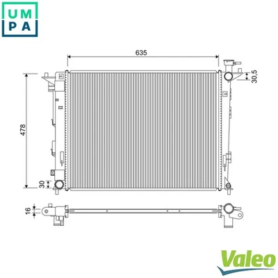 RADIATOR ENGINE COOLING 701326 FOR HYUNDAI ix35/SUV TUCSON/IX35/II KIA 1.6L 4cyl - Image 1 of 4