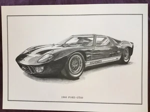 Ford GT40 A4 pencil drawing print. - Picture 1 of 1