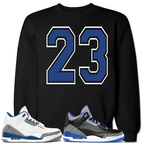 23 Suéter Azul a Juego con Air Js Retro 3 True Blue Sport Azul Zapatos - Imagen 1 de 1