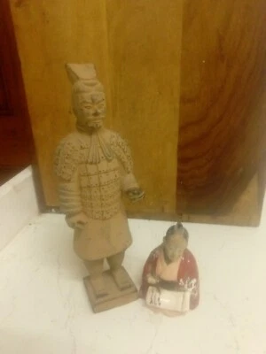 Chinese, Mandarin , Nodding Figure And Terra Cotta Warrior Replca - Image 1 of 4