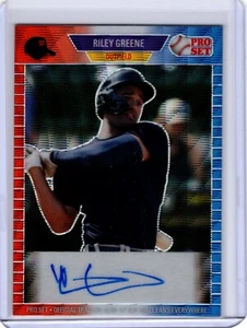 RILEY GREENE 2021 Leaf Pro Set Metal Baseball Red White & Blue RC AUTO WAVE 4/4 - Picture 1 of 3
