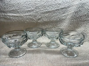 Set of 4 Dessert Glasses Clear Crystal Serving Ware Dinnerware Glassware Mexico - Picture 1 of 10